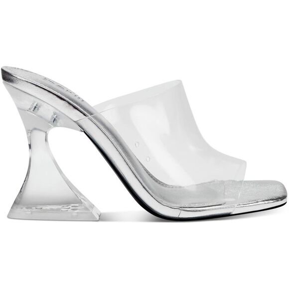 Bar III Womens Cherr Silver Padded Insole Slip On Mule Sandals Shoes New - Picture 4 of 5